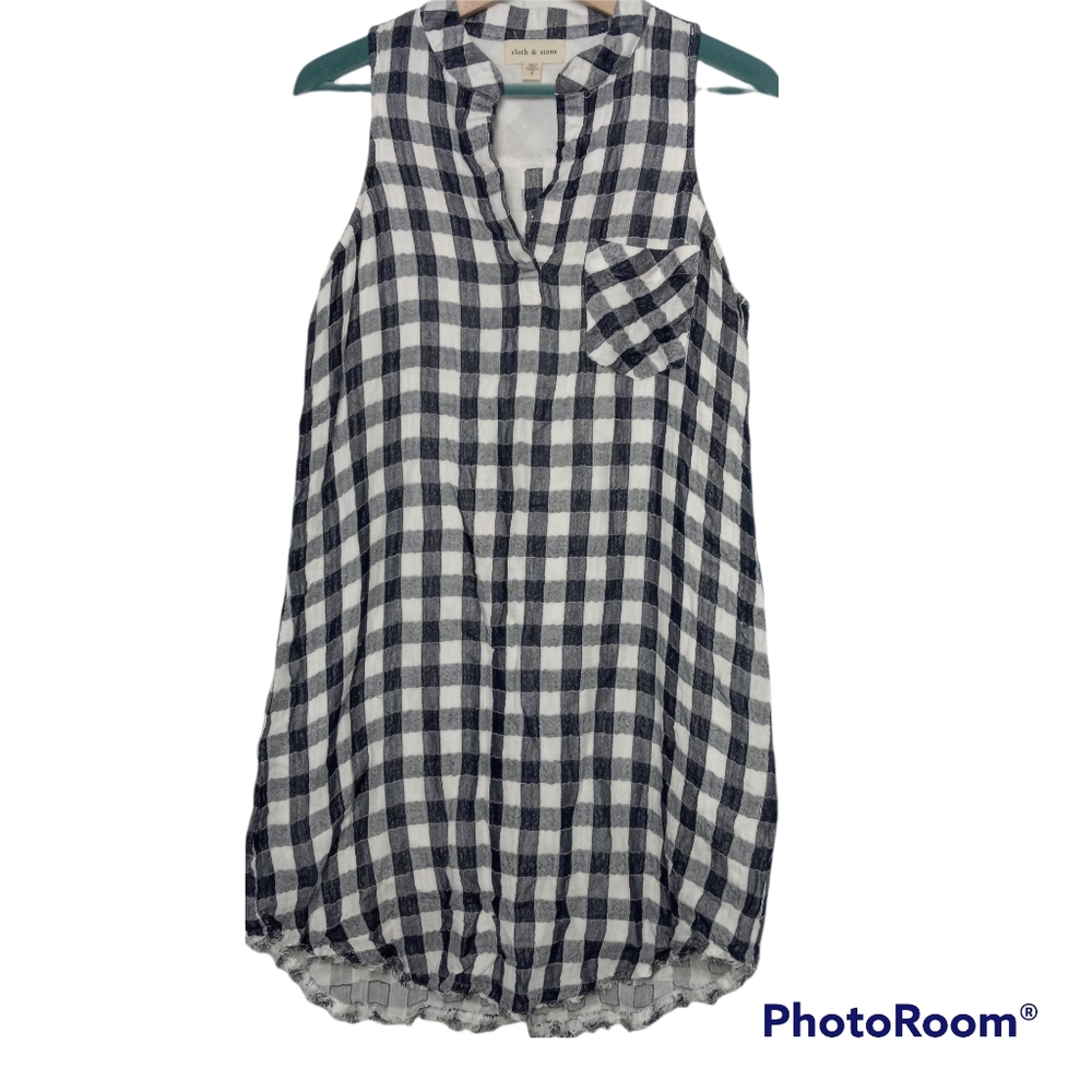 Anthropologie Cloth & Stone Maroney Gingham Dress - Picture 1 of 9
